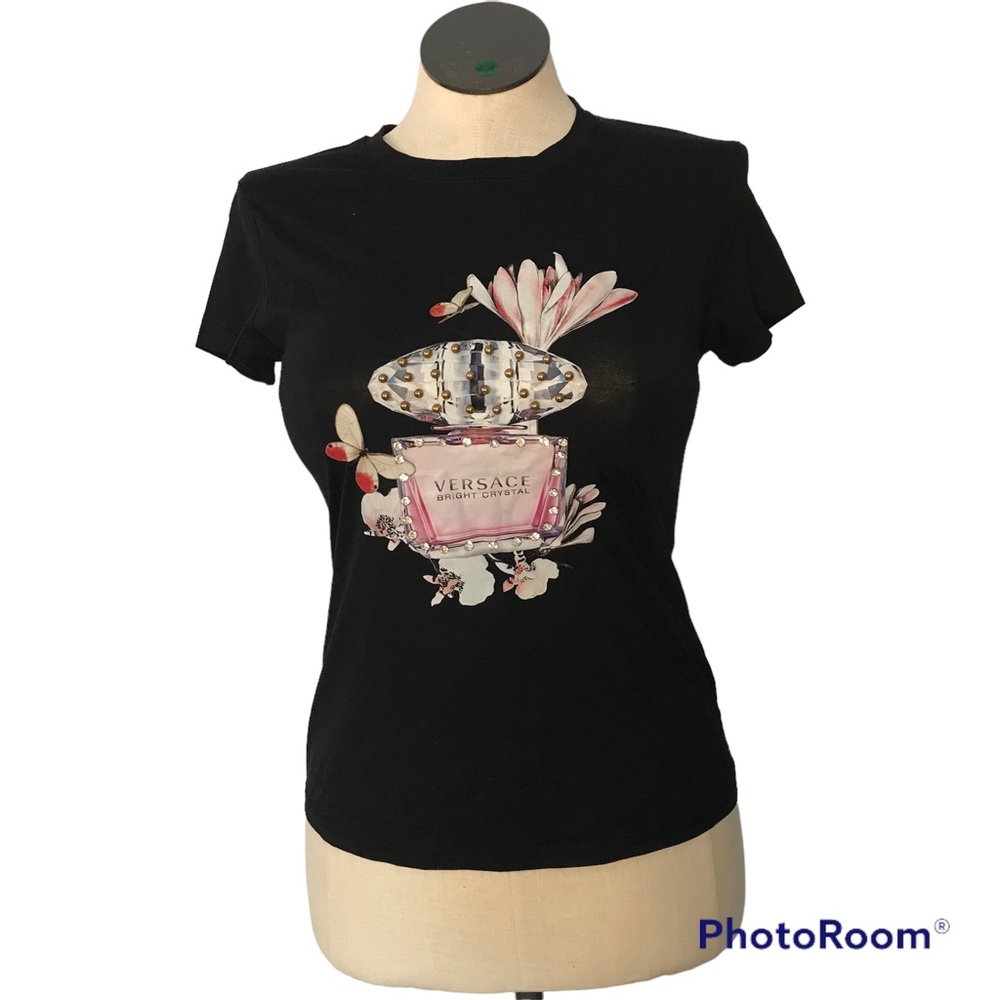 SISTER Fashion Black Basic Women T-Shirt Size M Cotton Short Sleeve Round Neck